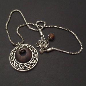 Brighton Necklace with Brown Kata Wood Silver
